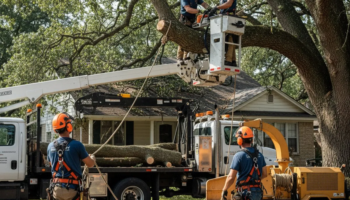 Emergency tree service crew clearing storm-damaged trees in Sarasota, FL