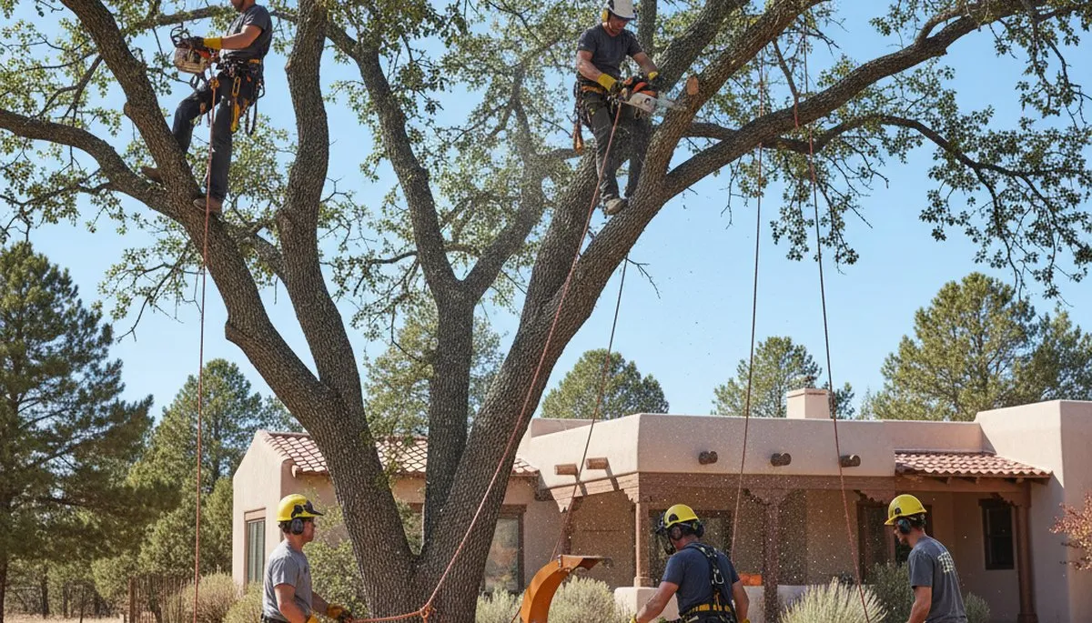 Tree service crew in Sarasota, FL performing professional tree care and removal work